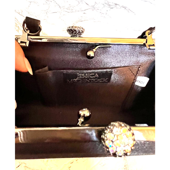 Jessica McClintock Small Black evening clutch bag - Picture 8 of 8